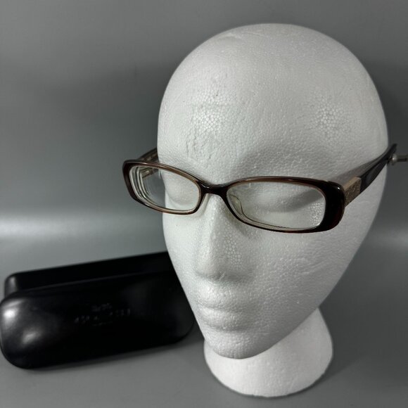 Coach Women's Eyeglasses Fionna 2010 Brown Rectangular Frame 49[]16 130 - Picture 1 of 12